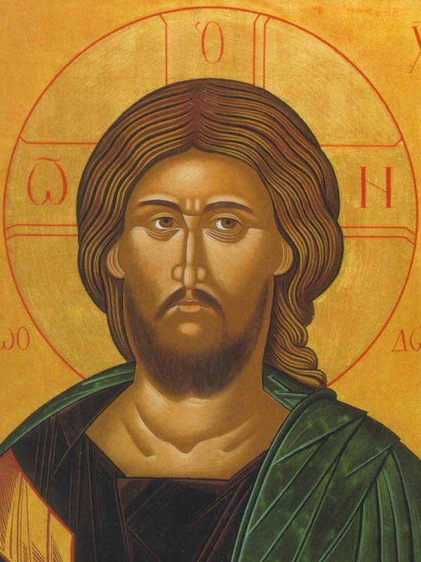Ikone Jesus Christus, der Erlöser und Lebensspender, Friedensgruss und versiegeltes Buch