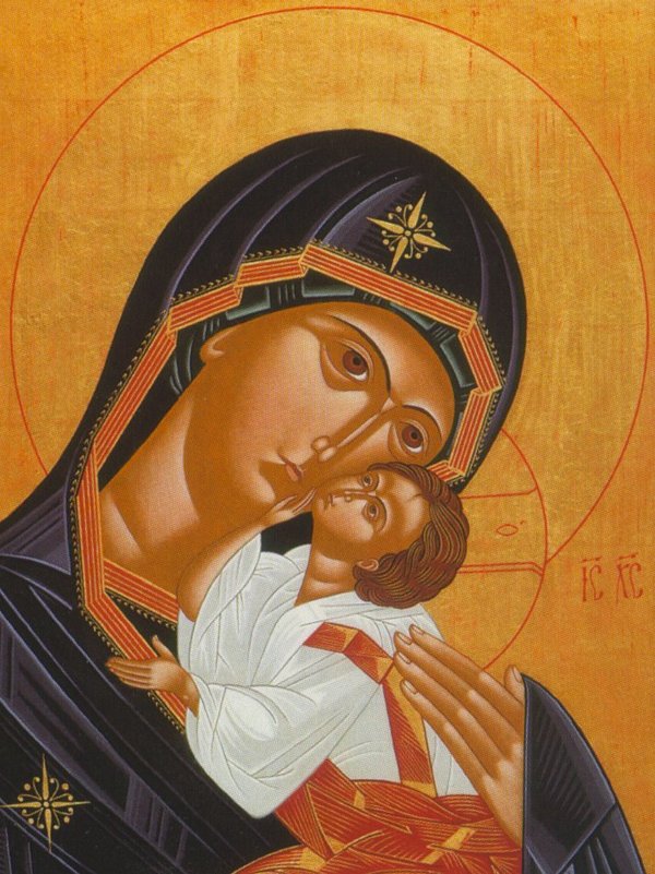 Ikone Maria, Gottesmutter von der Zärtlichkeit, mit Jesuskind