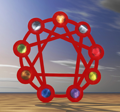 Fotolia 33585668 asrawolf Symboldbild Enneagramm vor Landschaft