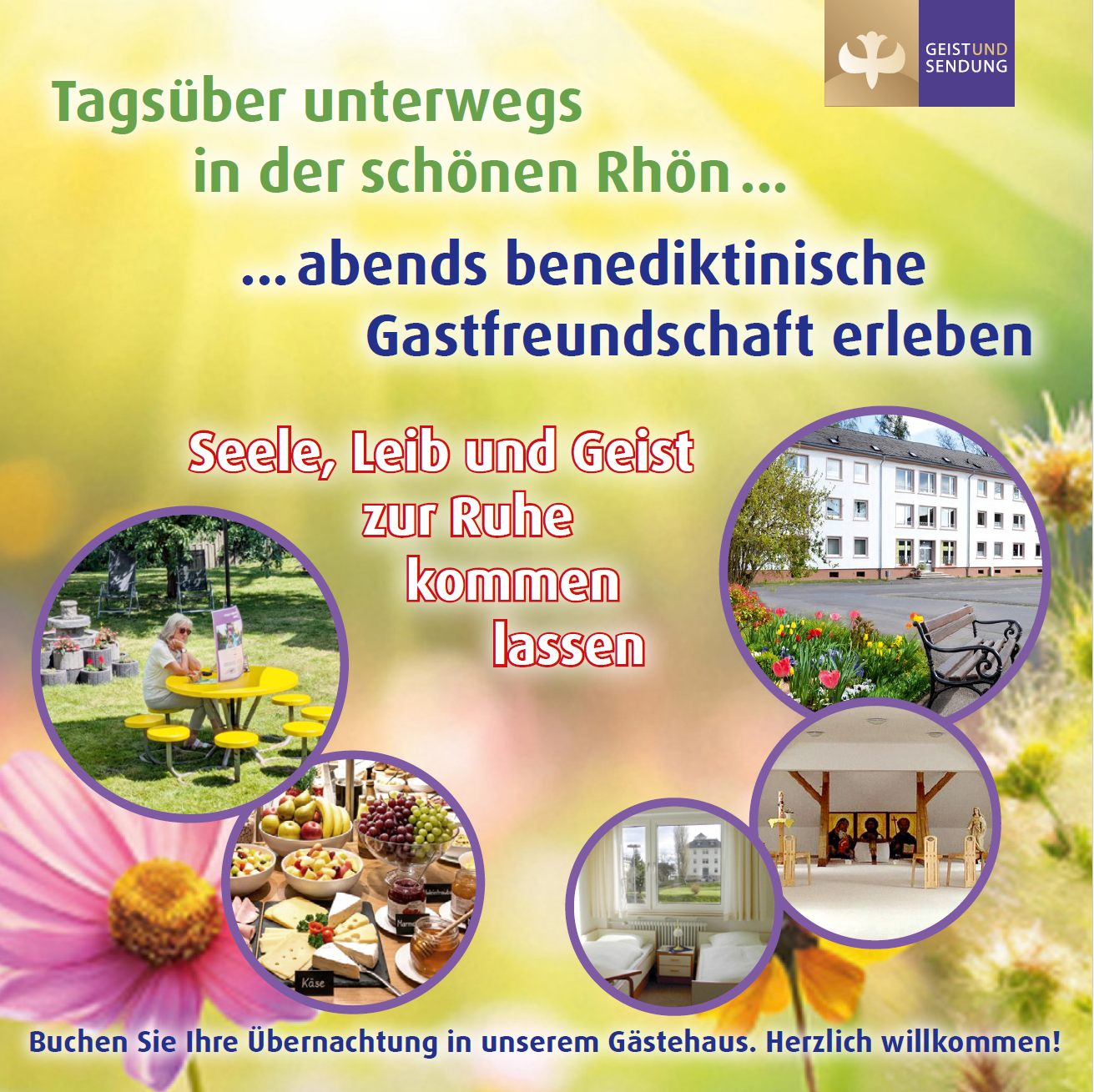 Illustration mit einer Collage von Bildern aus der Gemeinschaft Geist und Sendung
